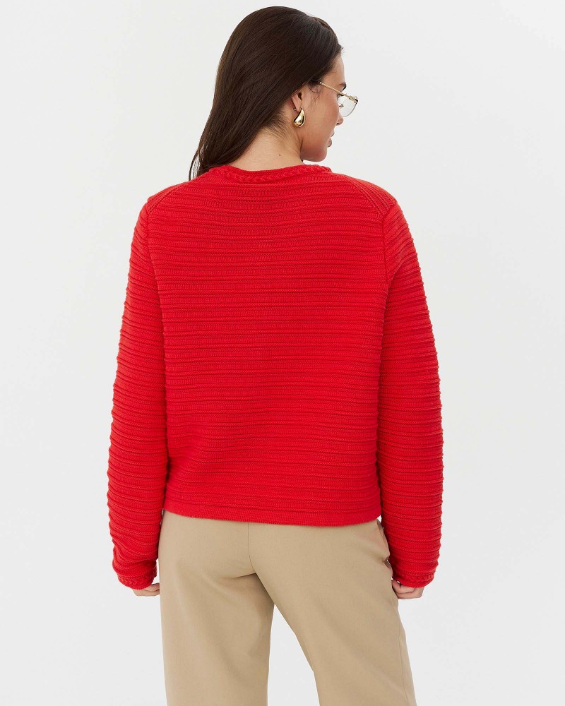 Кардиган з золотистою фурнітурою від FASHIONISTA червоний