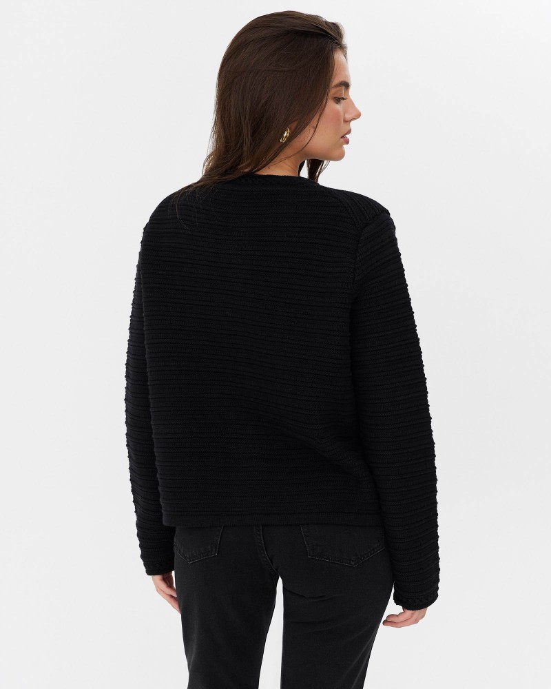 Кардиган з золотистою фурнітурою від FASHIONISTA чорний