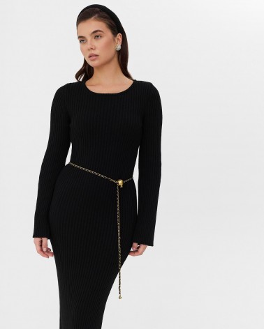 Сукня трикотажна з вирізом на спині від FASHIONISTA чорний