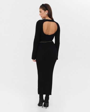 Сукня трикотажна з вирізом на спині від FASHIONISTA чорний