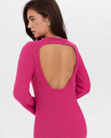 Сукня трикотажна з вирізом на спині від FASHIONISTA рожевий