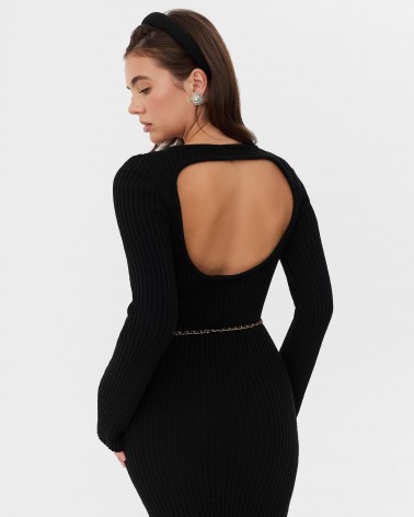 Сукня трикотажна з вирізом на спині від FASHIONISTA чорний
