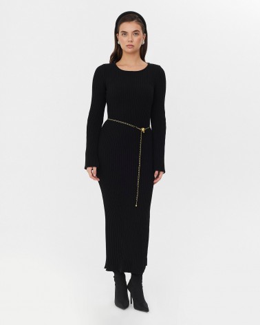 Сукня трикотажна з вирізом на спині від FASHIONISTA чорний