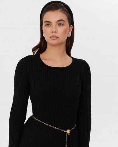 Сукня трикотажна з вирізом на спині від FASHIONISTA чорний