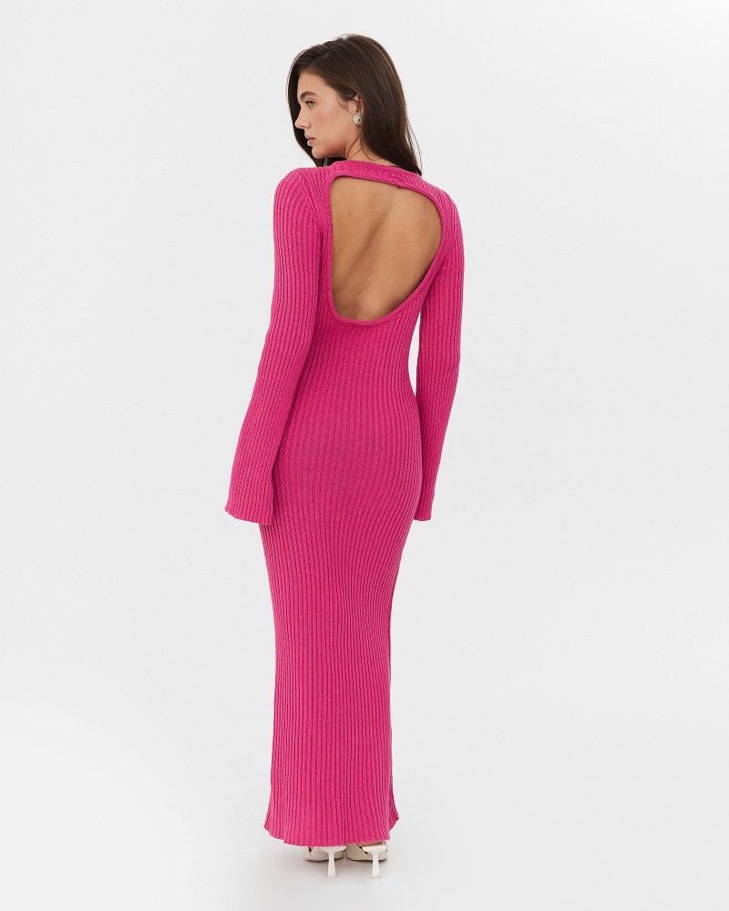 Сукня трикотажна з вирізом на спині від FASHIONISTA рожевий