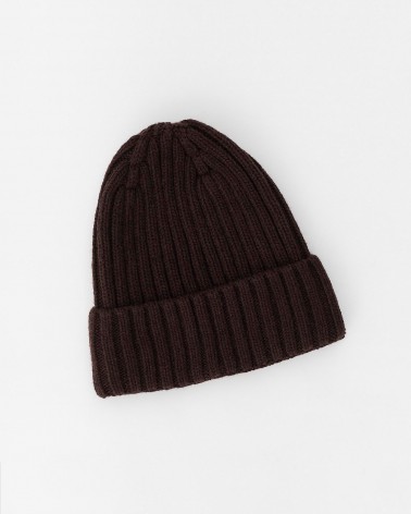 Коричнева шапка із закотом FASHIONISTA