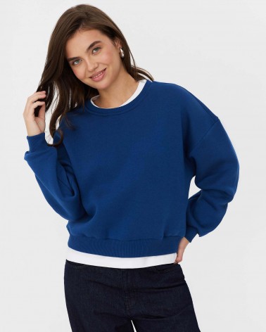 Світшот з написом "Optimism" від FASHIONISTA синій