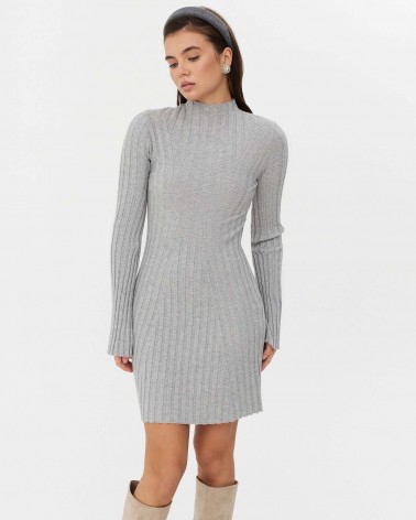 Сукня трикотажна з  коміром-стійкою від FASHIONISTA сірий