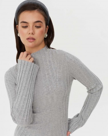 Сукня трикотажна з  коміром-стійкою від FASHIONISTA сірий