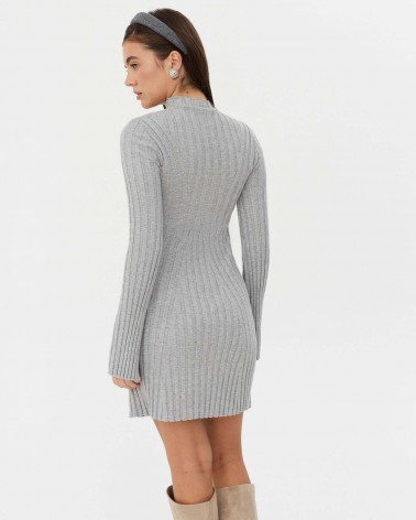 Сукня трикотажна з  коміром-стійкою від FASHIONISTA сірий