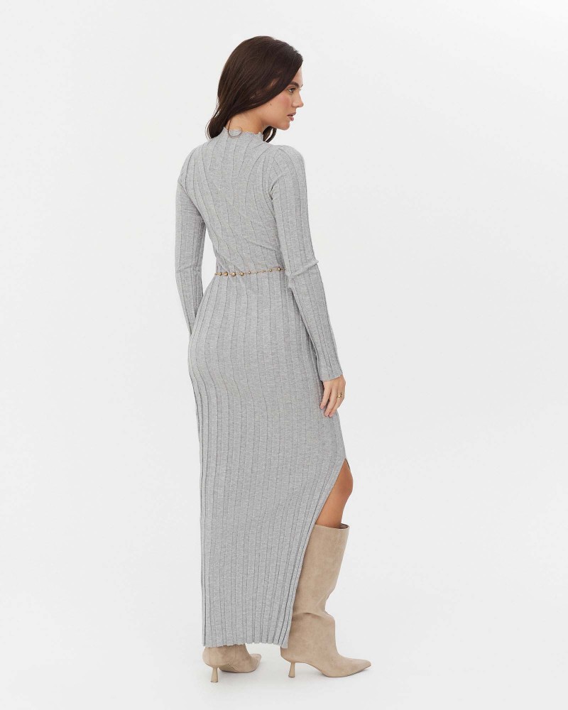 Сукня трикотажна з розрізом від FASHIONISTA сірий