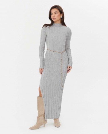Сукня трикотажна з розрізом від FASHIONISTA сірий