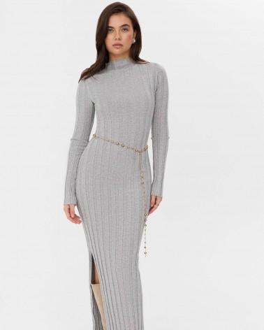 Сукня трикотажна з розрізом від FASHIONISTA сірий