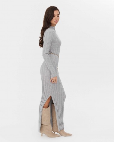 Сукня трикотажна з розрізом від FASHIONISTA сірий