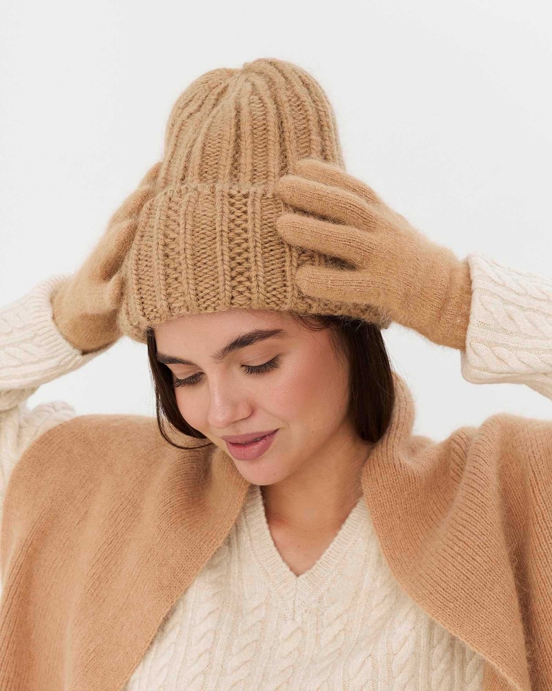 Коричневі рукавички FASHIONISTA