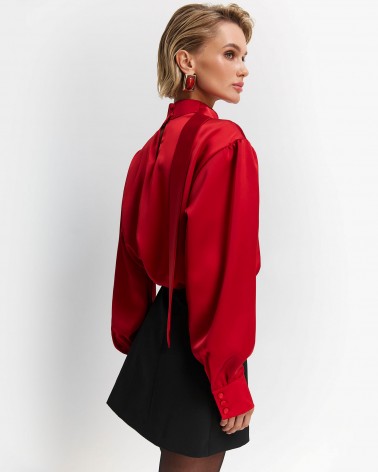 Червона блуза Linora із зав'язкою FASHIIONISTA