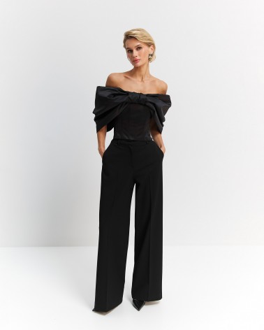 Чорний корсет Marielle з бантом FASHIONISTA