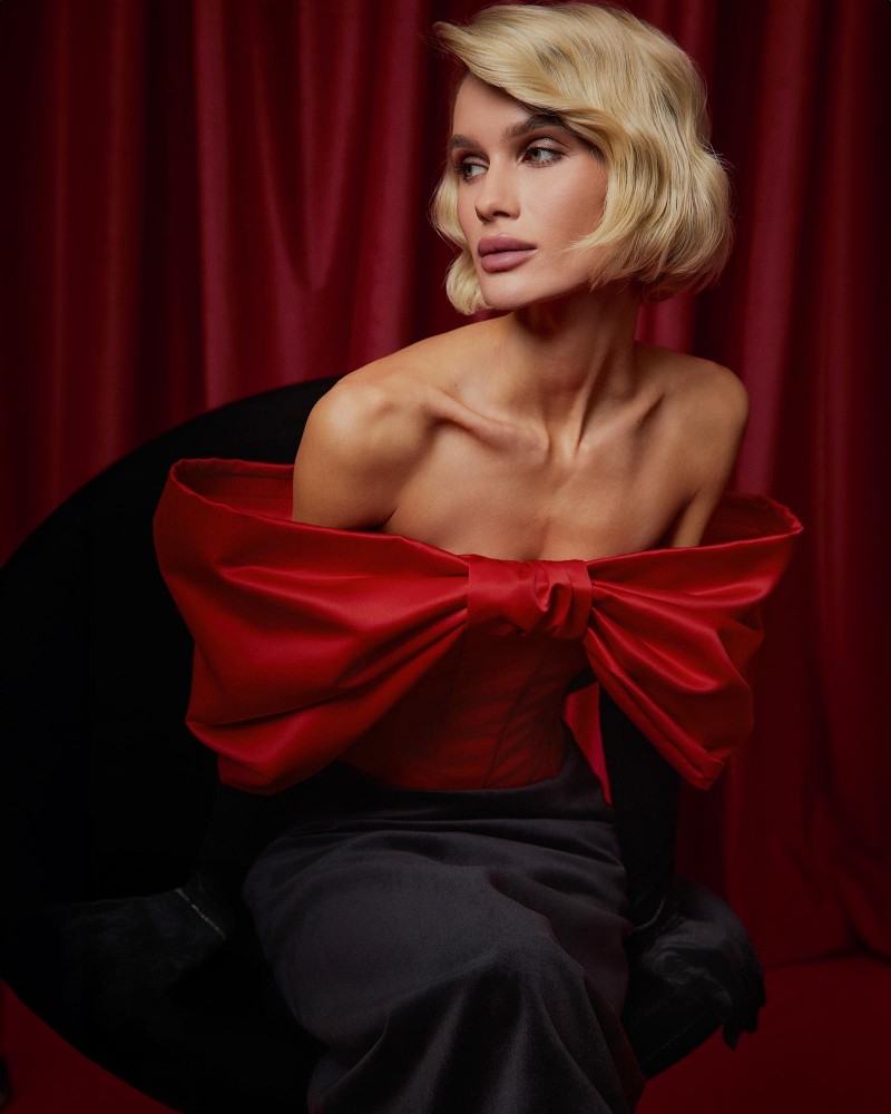 Червоний корсет Marielle з бантом FASHIONISTA