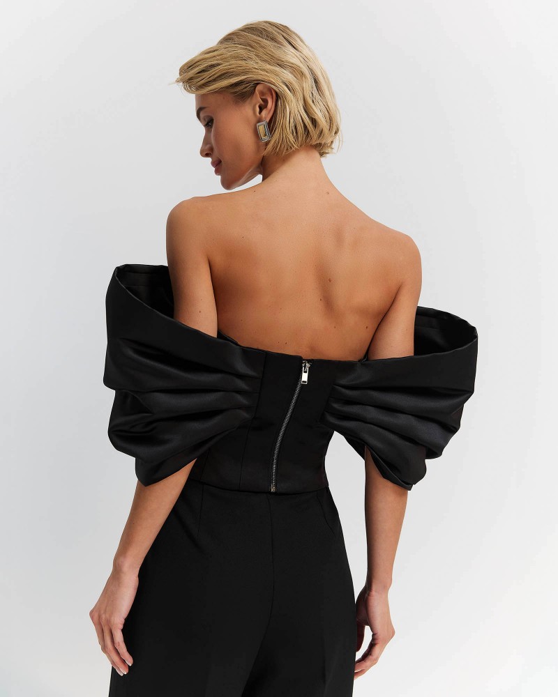 Чорний корсет Marielle з бантом FASHIONISTA