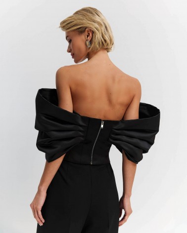 Чорний корсет Marielle з бантом FASHIONISTA