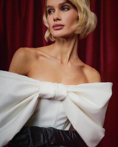 Молочний корсет Marielle з бантом FASHIONISTA