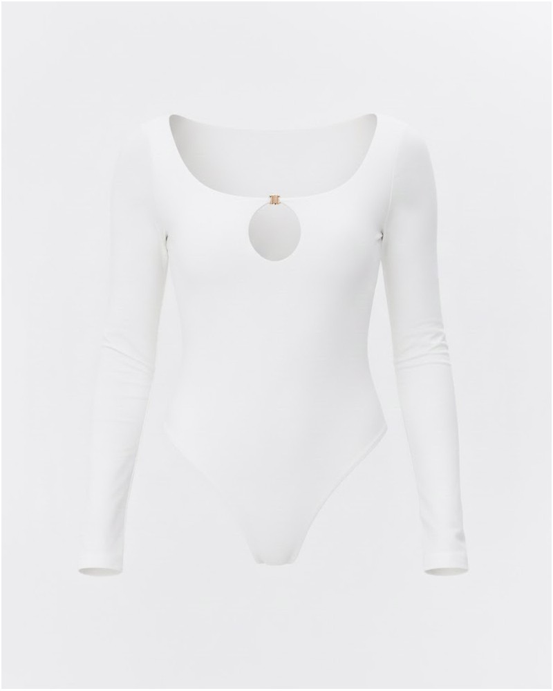 Молочне боді з вирізом та застібкою FASHIONISTA