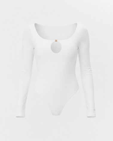 Молочне боді з вирізом та застібкою FASHIONISTA