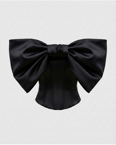 Чорний корсет Marielle з бантом FASHIONISTA