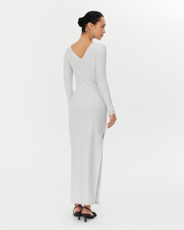 Сукня Shiny з розрізом від FASHIONISTA срібний