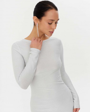 Сукня Shiny з розрізом від FASHIONISTA срібний