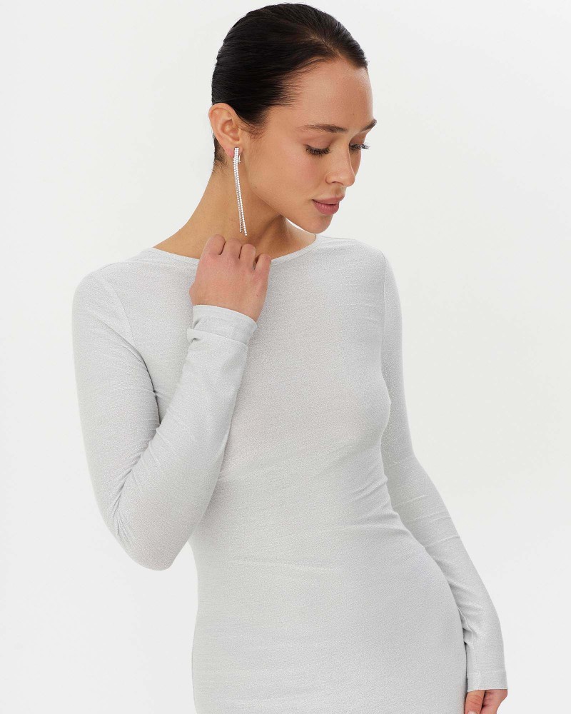 Сукня Shiny з розрізом від FASHIONISTA срібний