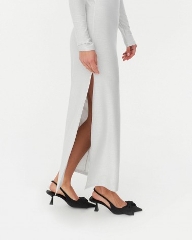 Сукня Shiny з розрізом від FASHIONISTA срібний