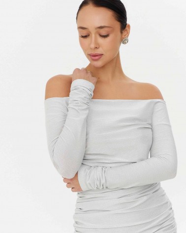 Сукня Shiny з драпіруванням від FASHIONISTA срібний