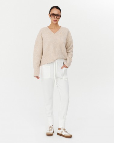 Штани трикотажні з манжетами від FASHIONISTA білий