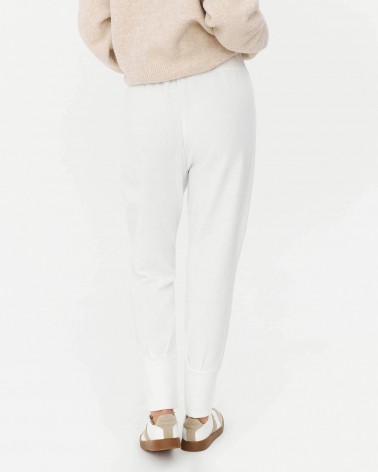 Штани трикотажні з манжетами від FASHIONISTA білий