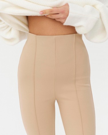 Легінси з декоративними швами та штрипками від FASHIONISTA бежевий