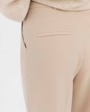 Штани-палацо з виточками від FASHIONISTA світло-бежевий