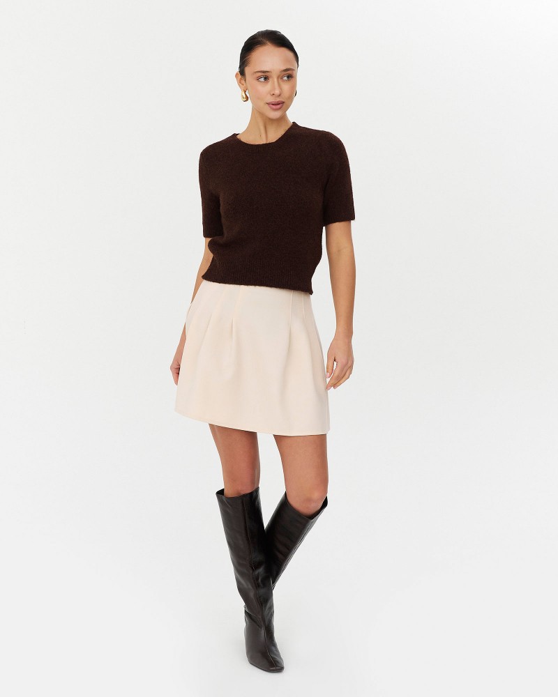 Спідниця міні з виточками від FASHIONISTA кремовий