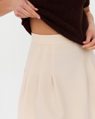 Спідниця міні з виточками від FASHIONISTA кремовий