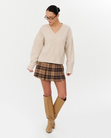 Спідниця з плісируванням та імітацією кишені від FASHIONISTA коричневий