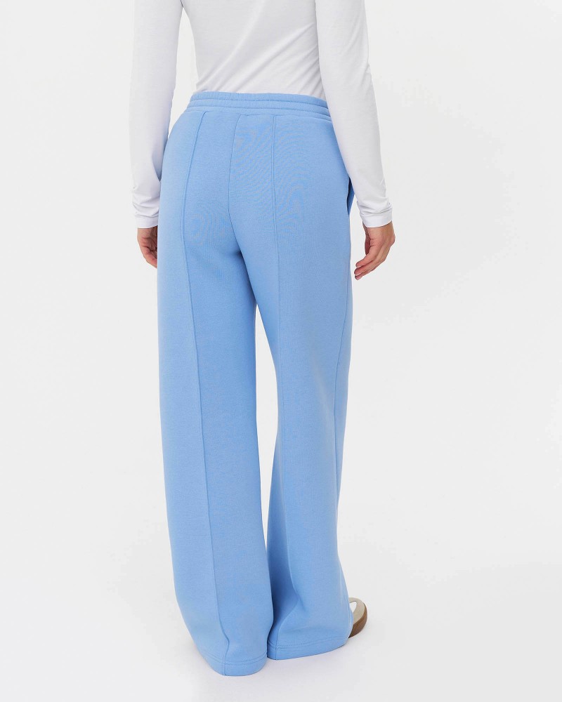 Блакитні трикотажні штани-палацо з флісом FASHIONISTA