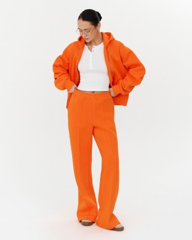 Оранжеві трикотажні штани-палацо з флісом FASHIONISTA