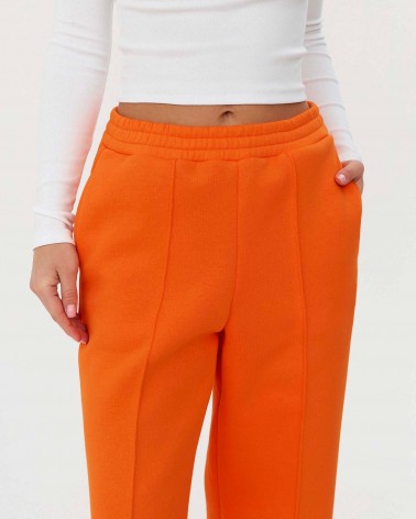 Оранжеві трикотажні штани-палацо з флісом FASHIONISTA