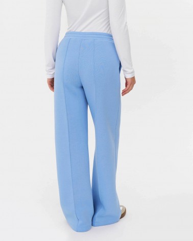 Блакитні трикотажні штани-палацо з флісом FASHIONISTA