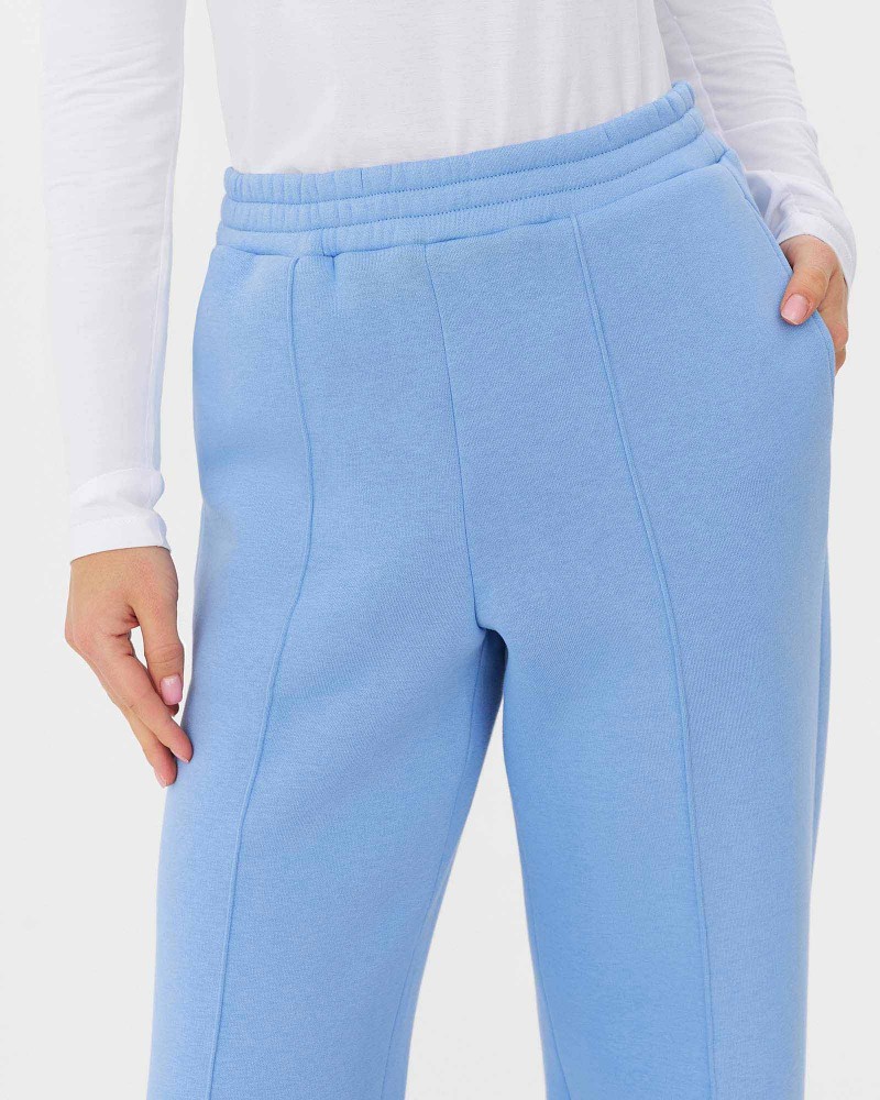 Блакитні трикотажні штани-палацо з флісом FASHIONISTA