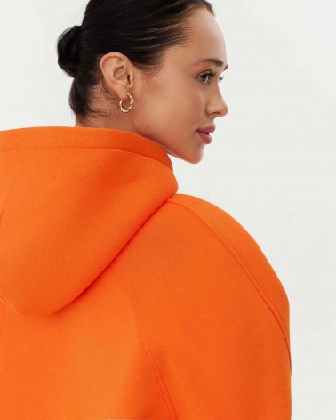 Оранжеве трикотажне худі з написом FASHIONISTA