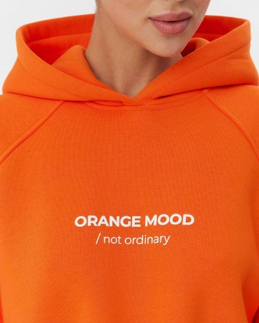 Оранжеве трикотажне худі з написом FASHIONISTA