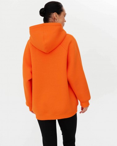 Оранжеве трикотажне худі з написом FASHIONISTA
