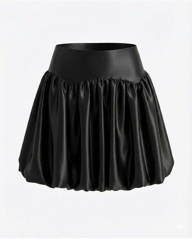 Спідниця-балон сатинова з декоративним поясом
 від FASHIONISTA чорний