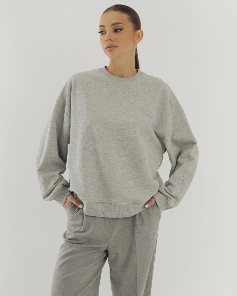 Світшот In Comfort з люрексовою ниткою від FASHIONISTA сірий